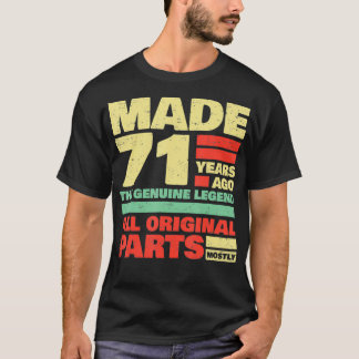 71 jaar Oude 71ste verjaardag T-shirt