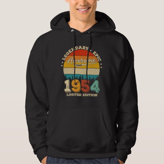 71 jaar oude Bday 1954 Geweldige 71ste verjaardags Hoodie (Voorkant)