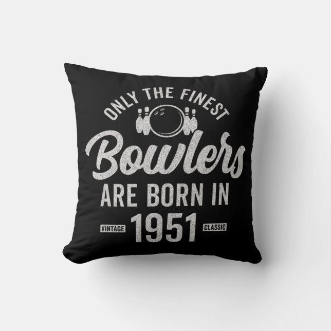 71 jaar oude Bowler Bowling 1951 71e verjaardag Kussen (Voorkant)