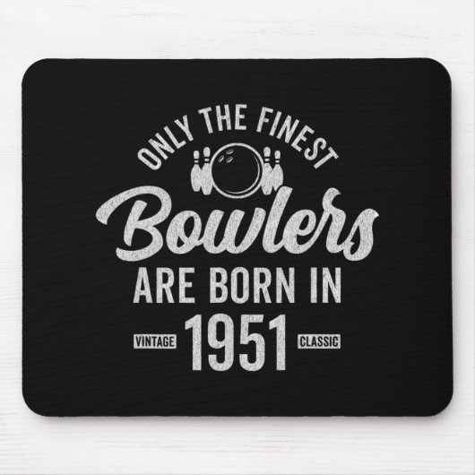 71 jaar oude Bowler Bowling 1951 71e verjaardag Muismat (Voorkant)