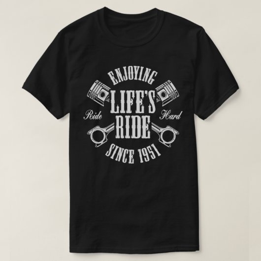 71 jaar oude motorfiets 1951 71s t-shirt (Design voorkant)