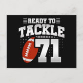 71 Jaar Oude Tackle Voetbal Feestje 71ste Verjaard Briefkaart (Voorkant)