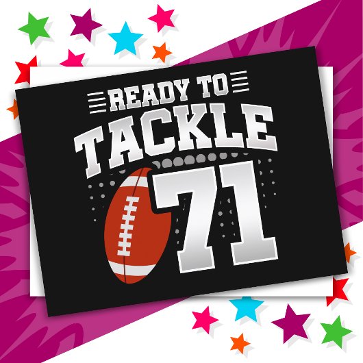 71 Jaar Oude Tackle Voetbal Feestje 71ste Verjaard Briefkaart