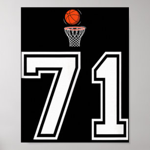 71 Nummer Basketbal Stijl Vintage Witte Tank Top Poster