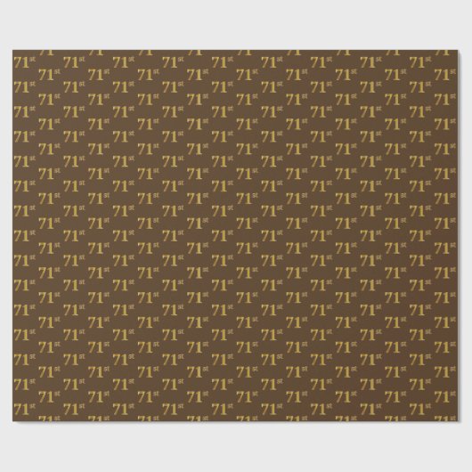 71e (71e) gebeurtenis in bruin Faux Gold Cadeaupapier (Vlak)