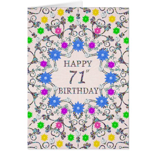 71e Abstracte bloemen van de Birthday (Voorkant)