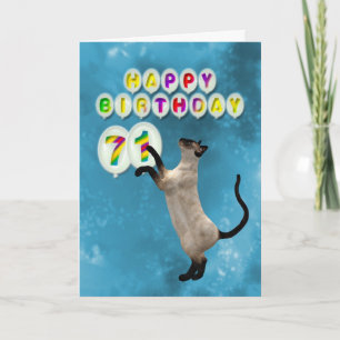 71e Birthday-kaart met siamese katten Kaart