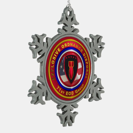 71e EOD-GROEP Tin Sneeuwvlok Ornament (Links)