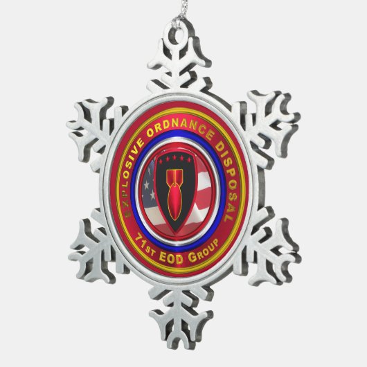 71e EOD-GROEP Tin Sneeuwvlok Ornament (Rechts)