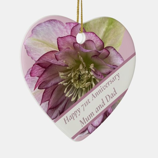 71e Jubileum bewerkbaar Keramisch Ornament (Rechts)