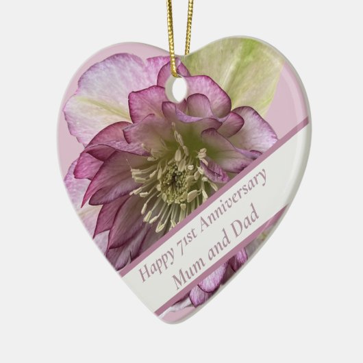 71e Jubileum bewerkbaar Keramisch Ornament (Links)