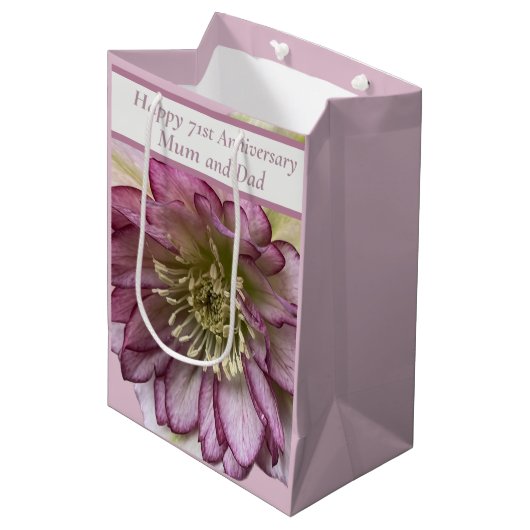 71e Jubileum bewerkbaar Medium Cadeauzakje (Voorkant Gekanteld)