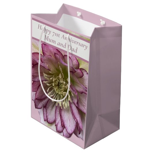 71e Jubileum bewerkbaar Medium Cadeauzakje (Achterkant Gekanteld)