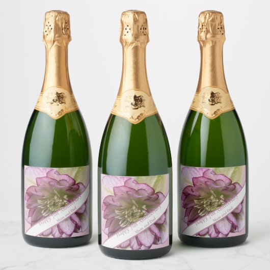71e Jubileum bewerkbaar Sparkling Wijnetiket (Flessen)