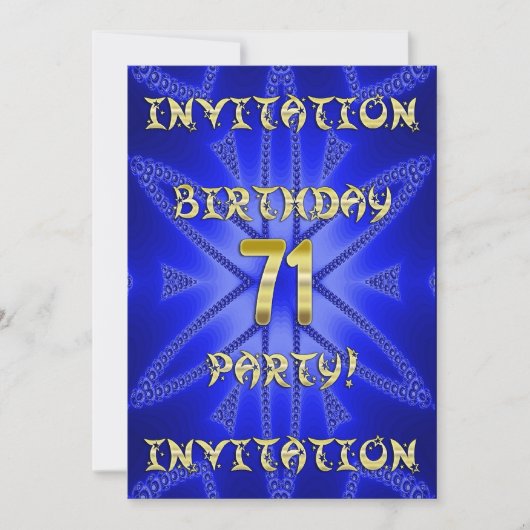 71e uitnodiging van de partij Birthday (Voorkant)