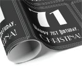 71e verjaardag - Art Deco geïnspireerde look "71", Cadeaupapier (Rol Hoek)