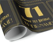 71e verjaardag ~ Art Deco geïnspireerde look "71", Cadeaupapier (Rol Hoek)