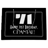 71e verjaardag ~ Art Deco geïnspireerde look "71"  Groot Cadeauzakje (Voorkant)