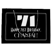 71e verjaardag ~ Art Deco geïnspireerde look "71"  Groot Cadeauzakje (Achterkant)