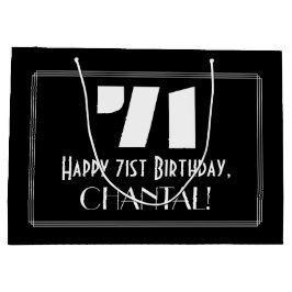 71e verjaardag ~ Art Deco geïnspireerde look "71"  Groot Cadeauzakje