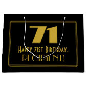 71e verjaardag — Art Deco geïnspireerde look "71" Groot Cadeauzakje (Voorkant)