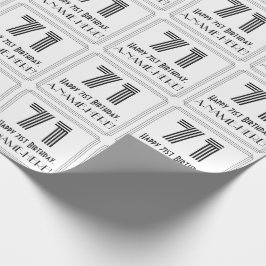 71e verjaardag: Art Deco geïnspireerde stijl "71"  Cadeaupapier