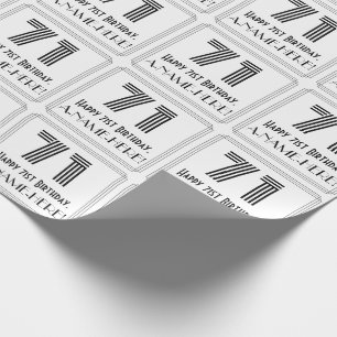 71e verjaardag: Art Deco geïnspireerde stijl "71"  Cadeaupapier