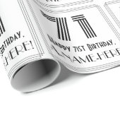 71e verjaardag: Art Deco geïnspireerde stijl "71"  Cadeaupapier (Rol Hoek)