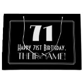 71e verjaardag: Art Deco geïnspireerde stijl "71", Groot Cadeauzakje (Voorkant)