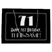 71e verjaardag: Art Deco geïnspireerde stijl "71", Groot Cadeauzakje (Achterkant)