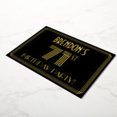 71e verjaardag — Art Deco Style "71" + Naam Folie Uitnodiging (Gedraaid)