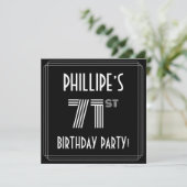 71e verjaardag: Art Deco Style met aangepaste naam Kaart (Staand voorkant)