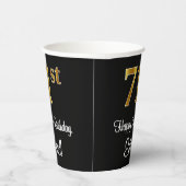 71e verjaardag - Elegante luxe Faux Gold look # Papieren Bekers (Rechts)