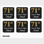 71e verjaardag - Elegante luxe Faux Gold look # Vierkante Sticker (Vel)