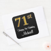 71e verjaardag - Elegante luxe Faux Gold look # Vierkante Sticker (Envelop)