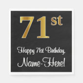 71e verjaardag ~ Elegante luxe faux gouden look # Servet (Voorkant)