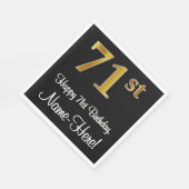 71e verjaardag ~ Elegante luxe faux gouden look # Servet (Hoek)