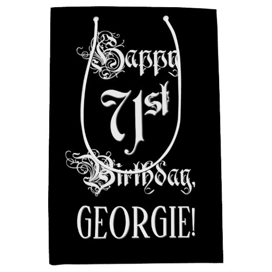 71e verjaardag: Fancy, elegant Manuscript + de Naa Medium Cadeauzakje (Voorkant)