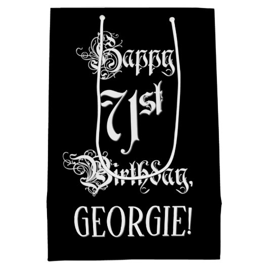 71e verjaardag: Fancy, elegant Manuscript + de Naa Medium Cadeauzakje (Achterkant)