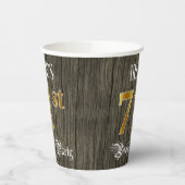 71e verjaardag — Faux Gold & Faux Wood Papieren Bekers (Links)