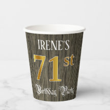 71e verjaardag — Faux Gold & Faux Wood