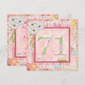 71e verjaardag feest scrapbooking stijl kaart (Voorkant / Achterkant)