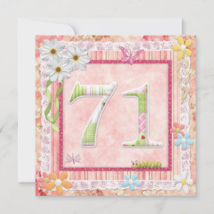 71e verjaardag feest scrapbooking stijl kaart