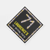 71e verjaardag: Floral Flowers Number, Custom Name Servet (Hoek)