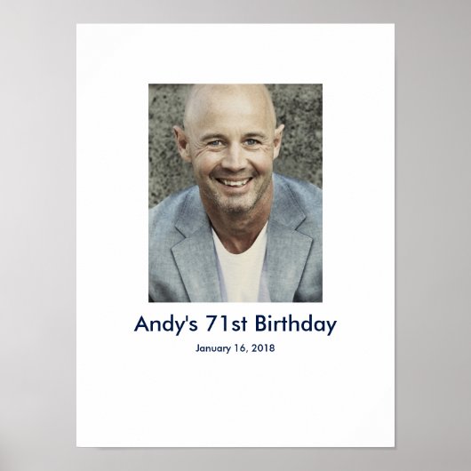 71e Verjaardag foto custom Sign In Party Board 71 Poster (Voorkant)