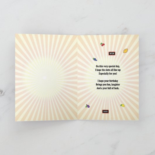 71e verjaardag gokkast kaart (Binnen)