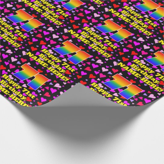 71e verjaardag: Het liefhebbende Kunstpatroon, Reg Cadeaupapier (Hoek)