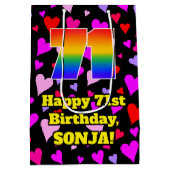 71e verjaardag: Het liefhebbende Kunstpatroon, Reg Medium Cadeauzakje (Achterkant)