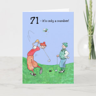 71e verjaardag kaart voor Golfer