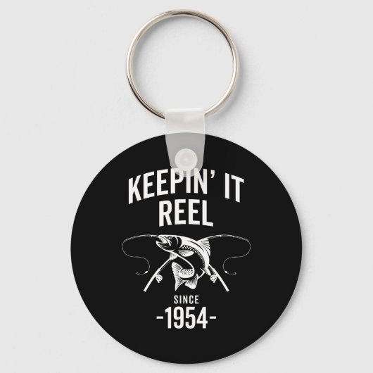71e verjaardag Keep It Reel sinds 1954 Gevist Sleutelhanger (Voorkant)